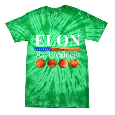 Elon For President USA Mars Flag Tie-Dye T-Shirt