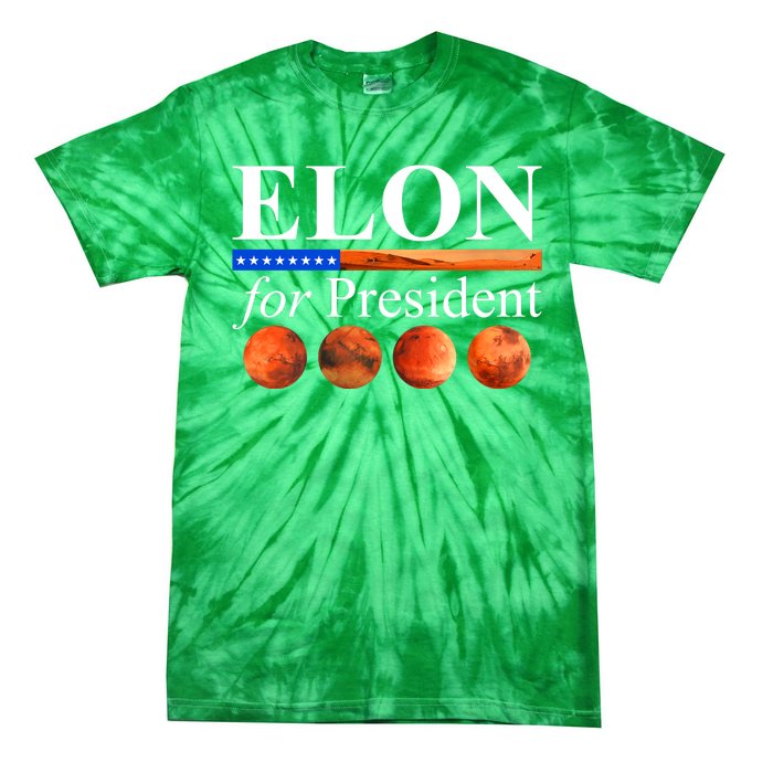 Elon For President USA Mars Flag Tie-Dye T-Shirt