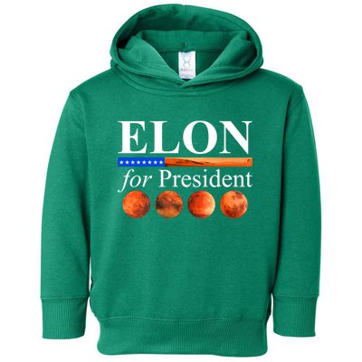 Elon For President USA Mars Flag Toddler Hoodie