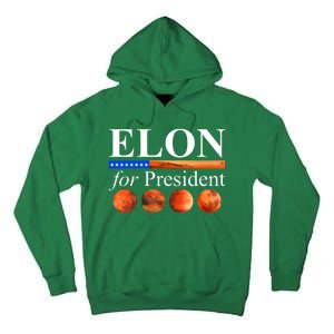 Elon For President USA Mars Flag Tall Hoodie