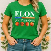 Elon For President USA Mars Flag Womens T-Shirt