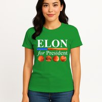 Elon For President USA Mars Flag Womens T-Shirt