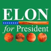 Elon For President USA Mars Flag Womens T-Shirt