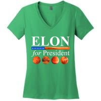 Elon For President USA Mars Flag Women's V-Neck T-Shirt