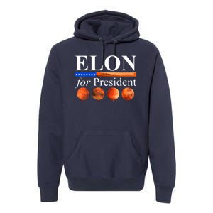 Elon For President USA Mars Flag Premium Hoodie