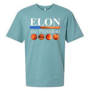 Elon For President USA Mars Flag Sueded Cloud Jersey T-Shirt