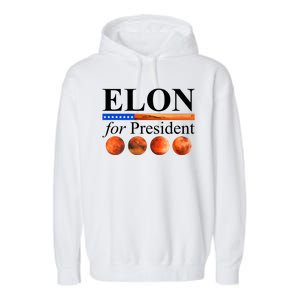 Elon For President USA Mars Flag Garment-Dyed Fleece Hoodie