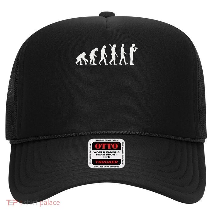 Evolution Flute Player High Crown Mesh Back Trucker Hat