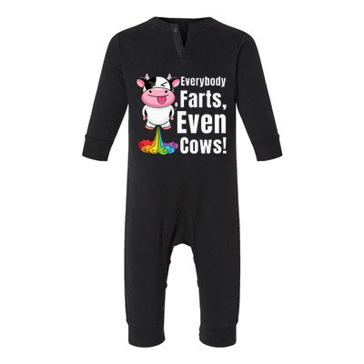 Everybody Farts Rainbow Farting Cow Funny Fart Infant Fleece One Piece