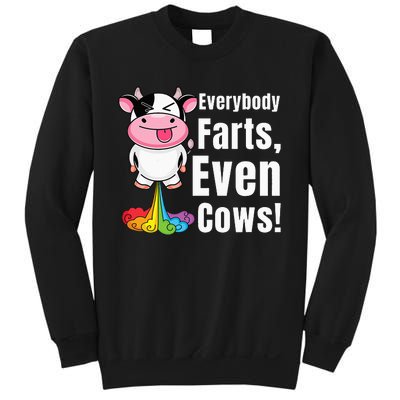 Everybody Farts Rainbow Farting Cow Funny Fart Sweatshirt