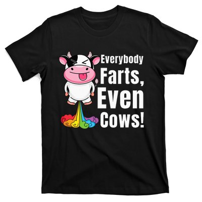 Everybody Farts Rainbow Farting Cow Funny Fart T-Shirt