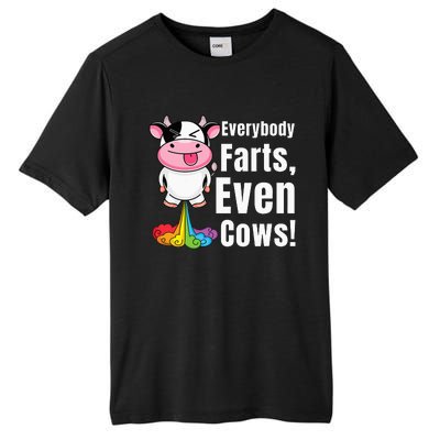 Everybody Farts Rainbow Farting Cow Funny Fart Tall Fusion ChromaSoft Performance T-Shirt