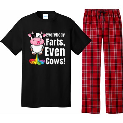 Everybody Farts Rainbow Farting Cow Funny Fart Pajama Set