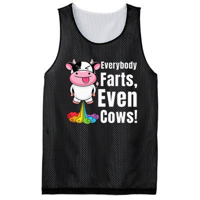 Everybody Farts Rainbow Farting Cow Funny Fart Mesh Reversible Basketball Jersey Tank