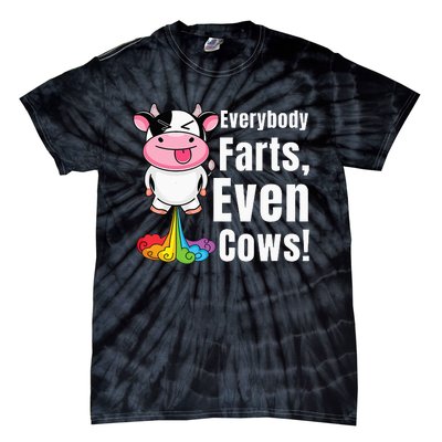 Everybody Farts Rainbow Farting Cow Funny Fart Tie-Dye T-Shirt