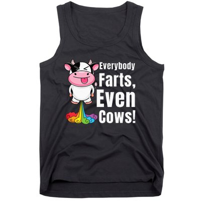 Everybody Farts Rainbow Farting Cow Funny Fart Tank Top