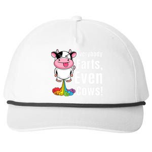 Everybody Farts, Rainbow Farting Cow, Adults Funny Fart Snapback Five-Panel Rope Hat