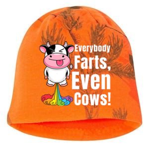 Everybody Farts, Rainbow Farting Cow, Adults Funny Fart Kati - Camo Knit Beanie