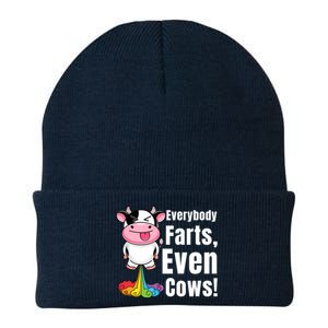 Everybody Farts, Rainbow Farting Cow, Adults Funny Fart Knit Cap Winter Beanie