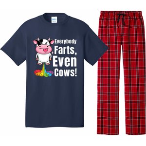 Everybody Farts, Rainbow Farting Cow, Adults Funny Fart Pajama Set