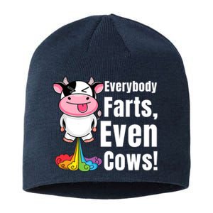 Everybody Farts, Rainbow Farting Cow, Adults Funny Fart Sustainable Beanie