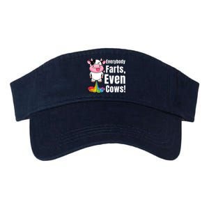 Everybody Farts, Rainbow Farting Cow, Adults Funny Fart Valucap Bio-Washed Visor