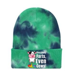 Everybody Farts, Rainbow Farting Cow, Adults Funny Fart Tie Dye 12in Knit Beanie