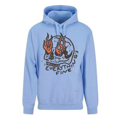 Everythings Fine Rock N Roll Vintage Rebel Moto Edgy Grunge Unisex Surf Hoodie