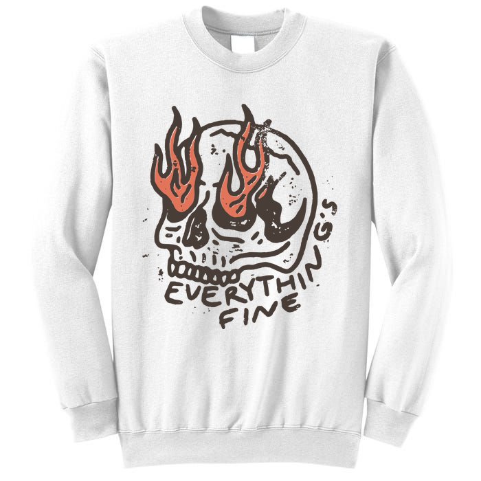 Everythings Fine Rock N Roll Vintage Rebel Moto Edgy Grunge Sweatshirt