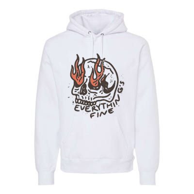 Everythings Fine Rock N Roll Vintage Rebel Moto Edgy Grunge Premium Hoodie