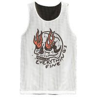 Everythings Fine Rock N Roll Vintage Rebel Moto Edgy Grunge Mesh Reversible Basketball Jersey Tank