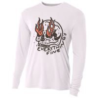 Everythings Fine Rock N Roll Vintage Rebel Moto Edgy Grunge Cooling Performance Long Sleeve Crew