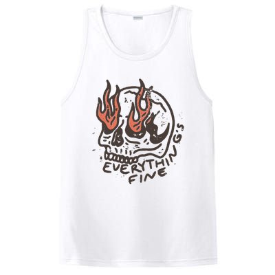 Everythings Fine Rock N Roll Vintage Rebel Moto Edgy Grunge PosiCharge Competitor Tank