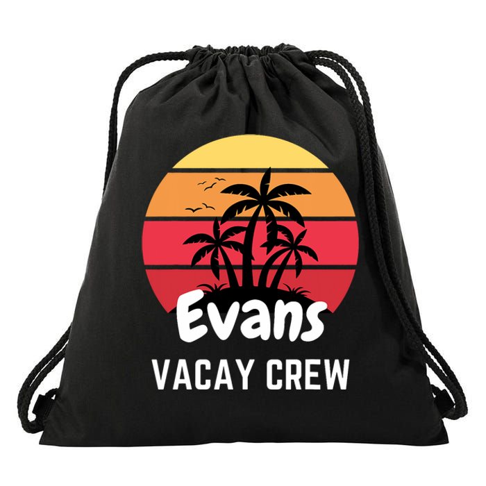 Evans Family Reunion Party Matching Family Vacation Vacay Drawstring Bag