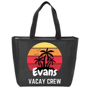 Evans Family Reunion Party Matching Family Vacation Vacay Zip Tote Bag