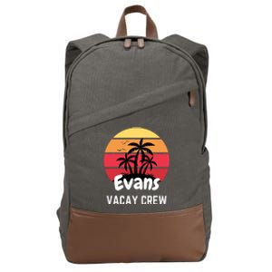 Evans Family Reunion Party Matching Family Vacation Vacay Cotton Canvas Backpack