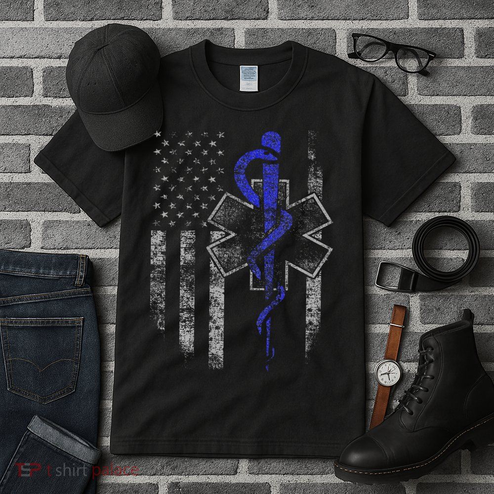 Emt First Responder Flag Tall T-Shirt