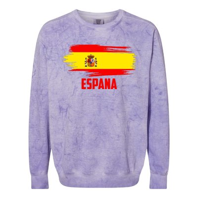 Espana Flag Spain Soccer Spain Futbol Club Support Colorblast Crewneck Sweatshirt