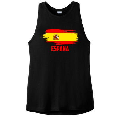 Espana Flag Spain Soccer Spain Futbol Club Support Ladies PosiCharge Tri-Blend Wicking Tank