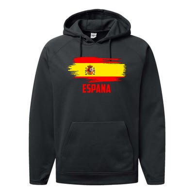 Espana Flag Spain Soccer Spain Futbol Club Support Performance Fleece Hoodie