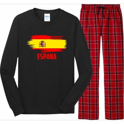 Espana Flag Spain Soccer Spain Futbol Club Support Long Sleeve Pajama Set