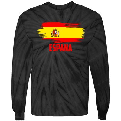 Espana Flag Spain Soccer Spain Futbol Club Support Tie-Dye Long Sleeve Shirt