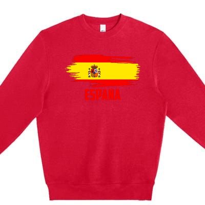 Espana Flag Spain Soccer Spain Futbol Club Support Premium Crewneck Sweatshirt