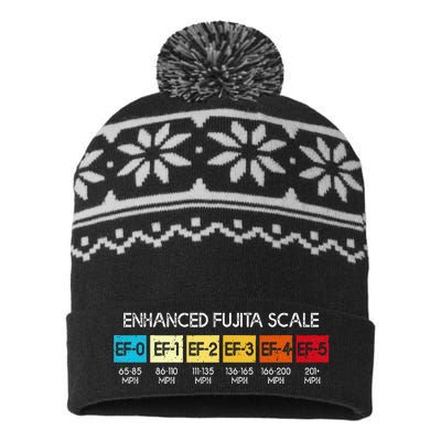 Enhanced Fujita Scale Tornado Storm Chasing Meteorology USA-Made Snowflake Beanie