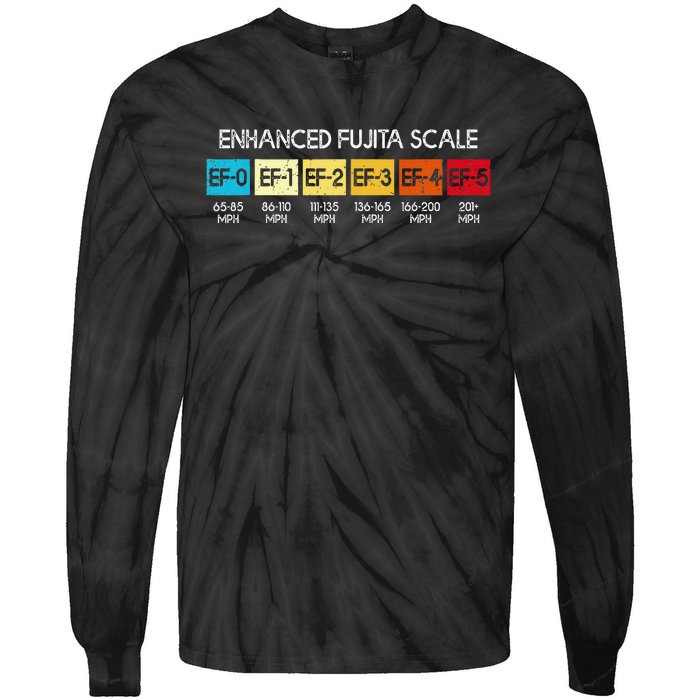 Enhanced Fujita Scale Tornado Storm Chasing Meteorology Tie-Dye Long Sleeve Shirt