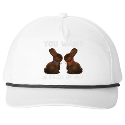 Easter Funnyns Sayings Chocolate Bunny Meme Snapback Five-Panel Rope Hat