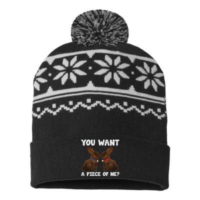 Easter Funnyns Sayings Chocolate Bunny Meme USA-Made Snowflake Beanie