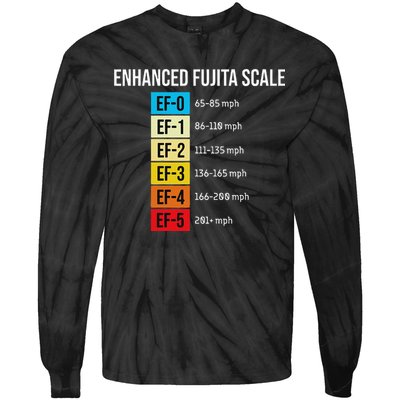 Enhanced Fujita Scale Meteorologist Meteorology Weather Tie-Dye Long Sleeve Shirt