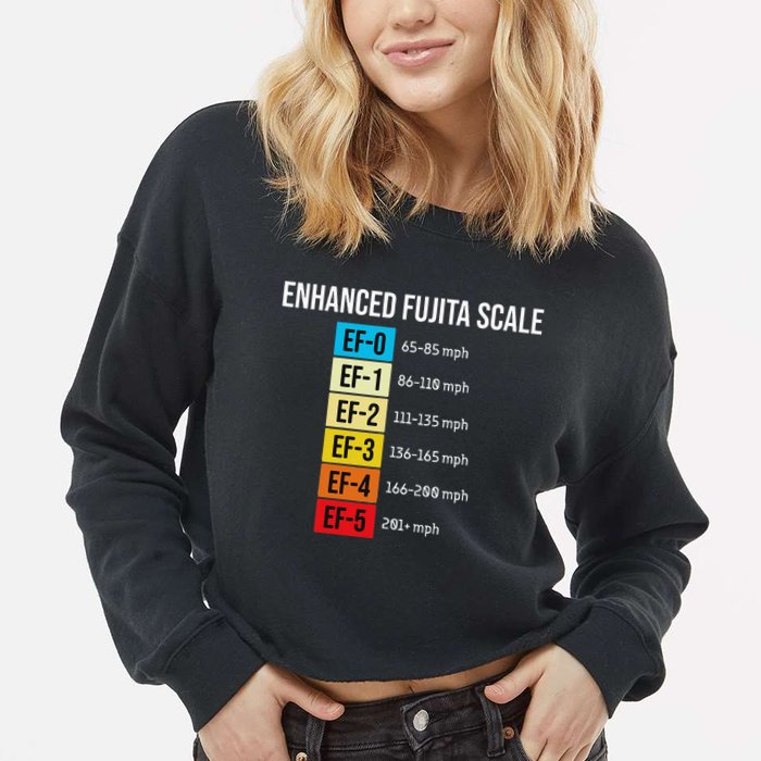 Enhanced Fujita Scale Meteorologist Meteorology Weather Cropped Pullover Crew