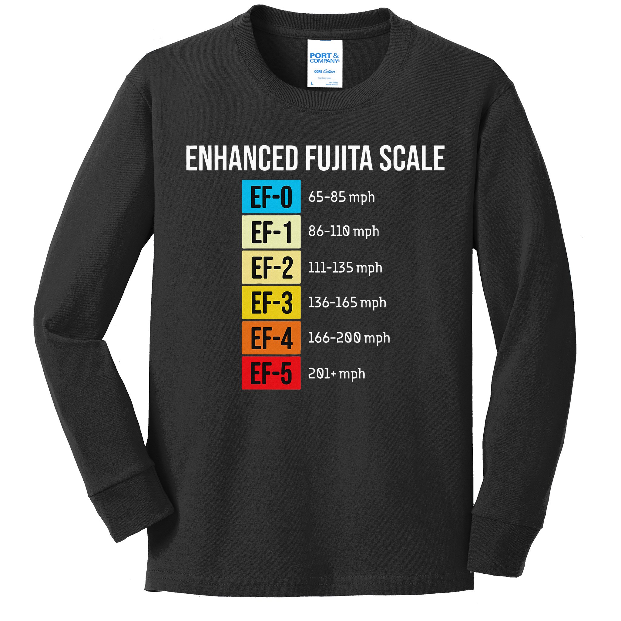 Enhanced Fujita Scale Meteorologist Meteorology Weather Kids Long Sleeve Shirt